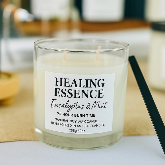 Healing Essence‎ Candle- Organic w/Essential Oils 9oz - Picture 1 of 6